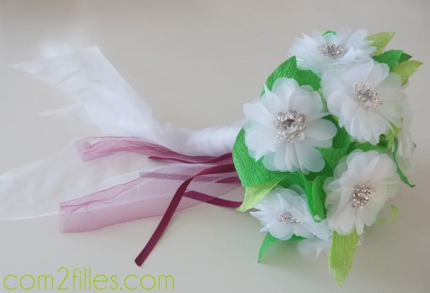 Bouquet mariee diy - crepon - fleurs