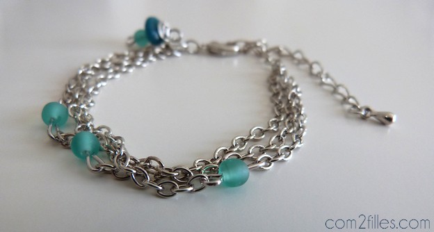 bracelet perles bleues diy