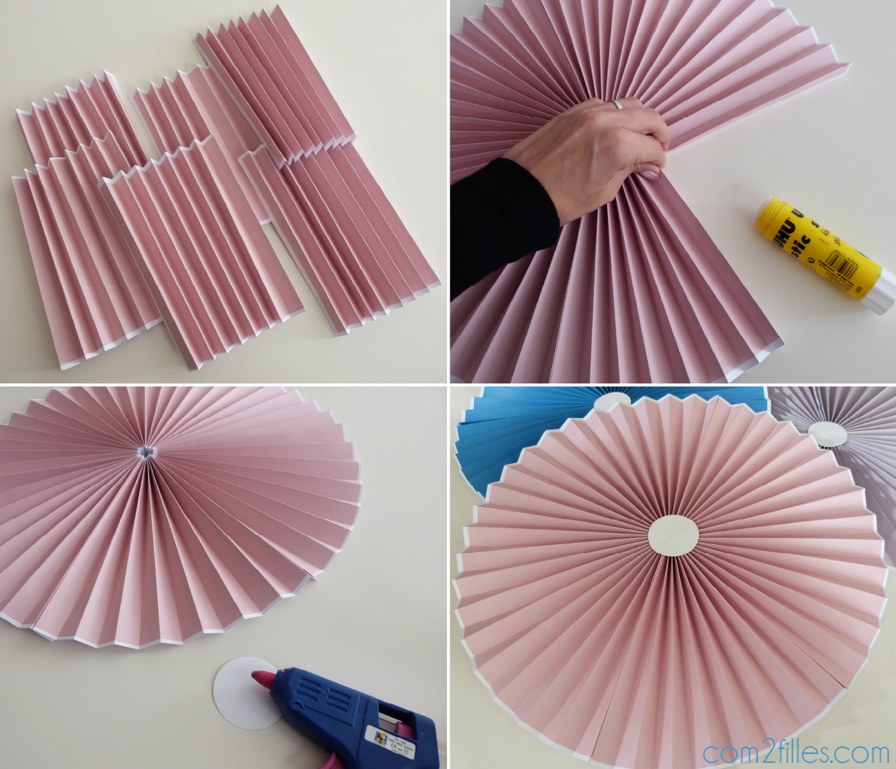 DIY rosace papier - rosette paper - grande