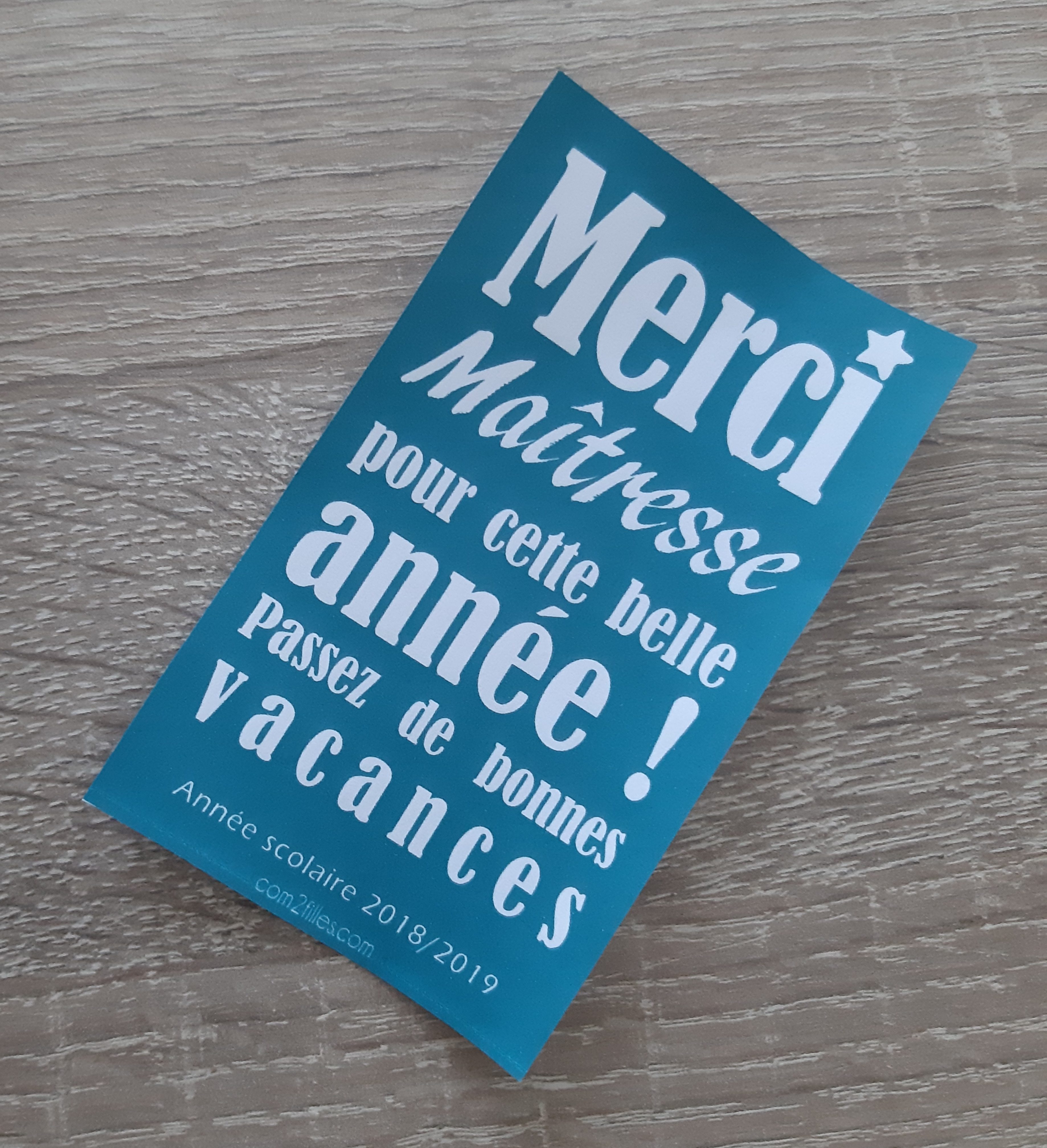 carte - merci maitresse 2019 - printable